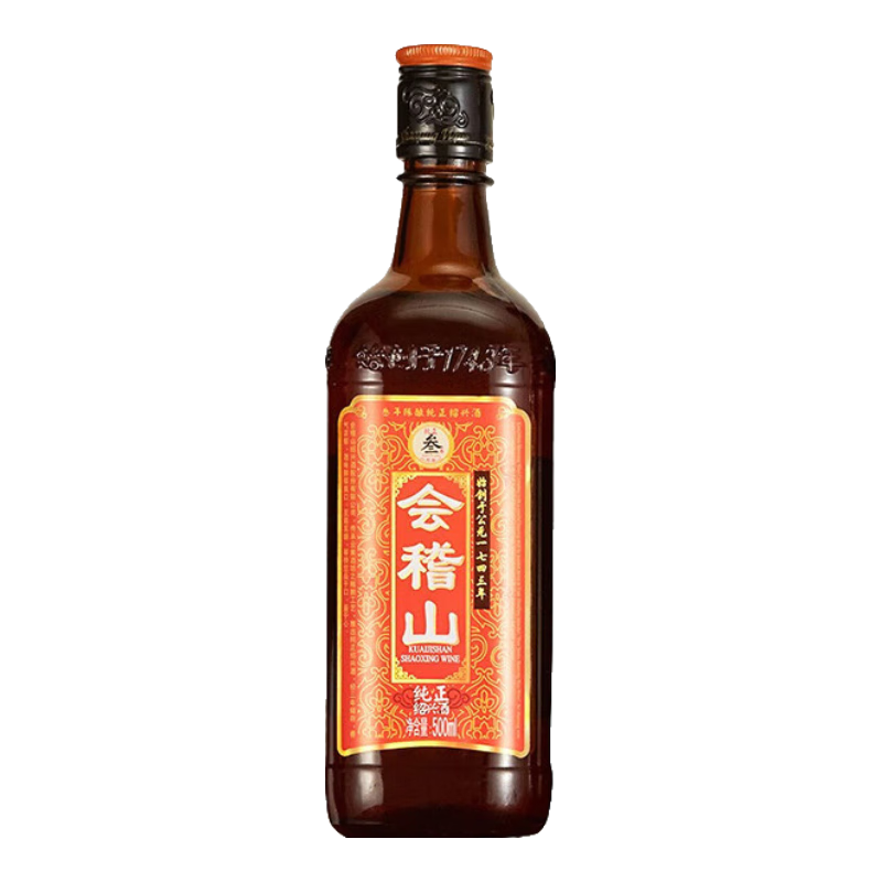 kuaijishan 会稽山 百补会稽山纯正三年陈绍兴黄酒500ml瓶装 糯米花雕酒绍兴老酒