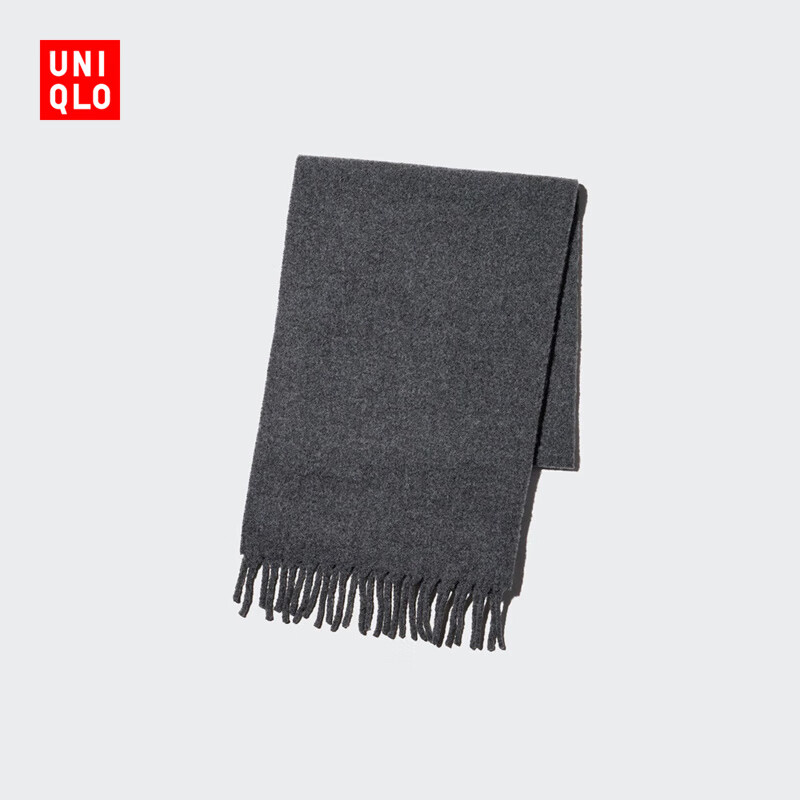 优衣库女装男装souffle yarn舒芙蕾围巾25秋冬479241 08 深灰色 均码(210 × 40 cm)