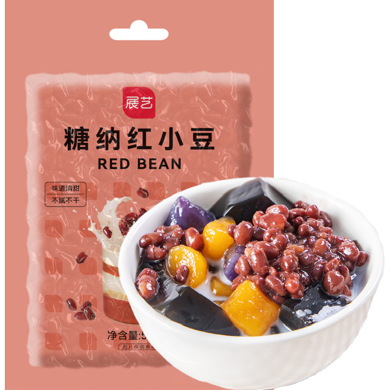 展艺 糖纳红小豆 月饼馅料清补凉即食蜜豆甜品吐司馅料烘焙原料 500g