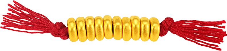 潮宏基 【新年】盘缠金足金饰品黄金串珠麻花叠戴投资收藏