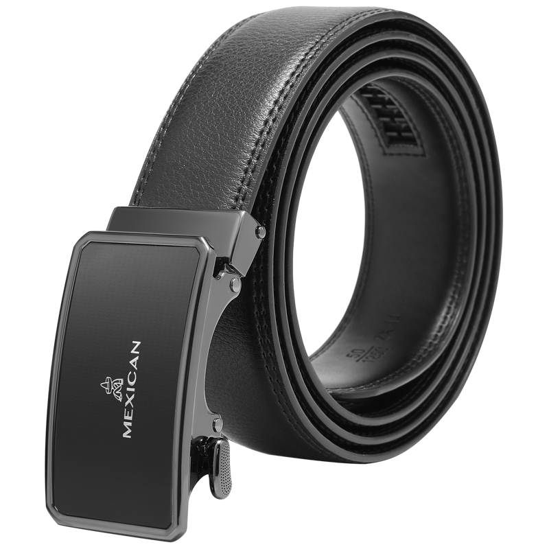 稻草人（MEXICAN）男士皮带自动扣牛皮商务腰带休闲裤带MHJ11148M-02-125cm