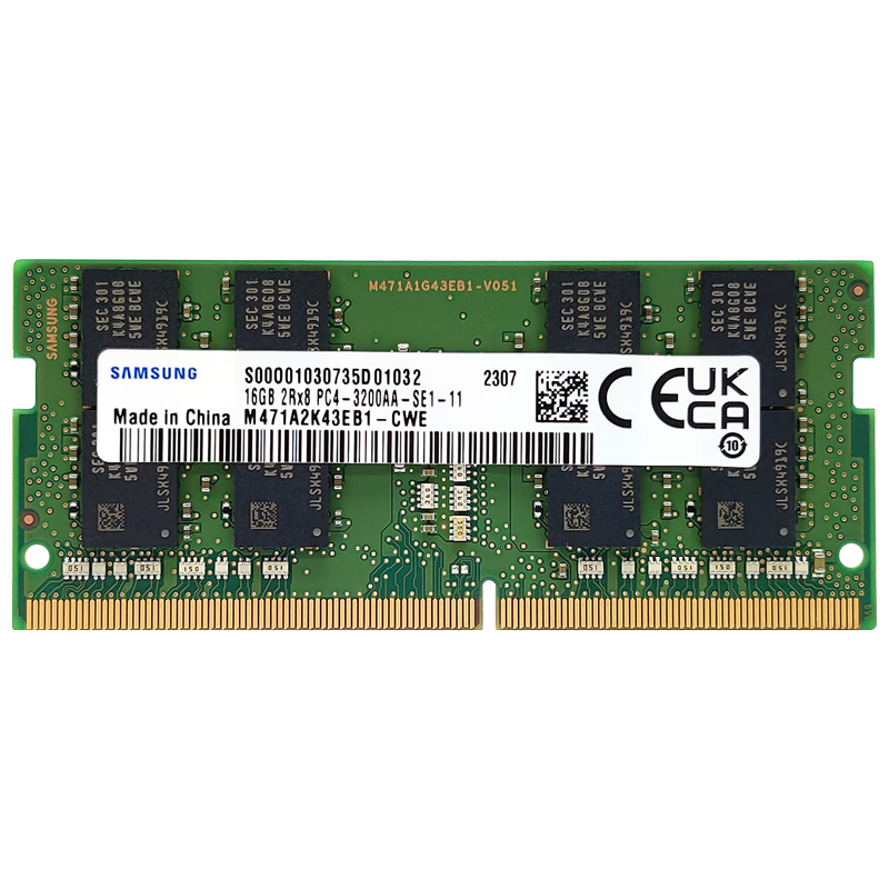 SAMSUNG 三星  DDR4 3200MHz 笔记本内存 普条 16GB M471A2K43DB1-CWE