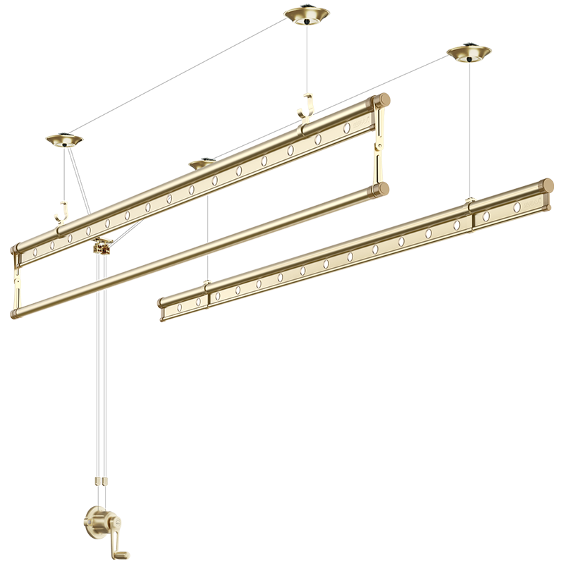 金贵夫人 贵夫人 三杆手摇晾衣杆  1.5米