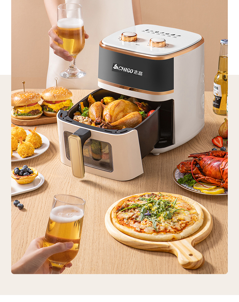 志高空气炸锅家用薯条机可视早餐全自动多功能机械慈溪小家电