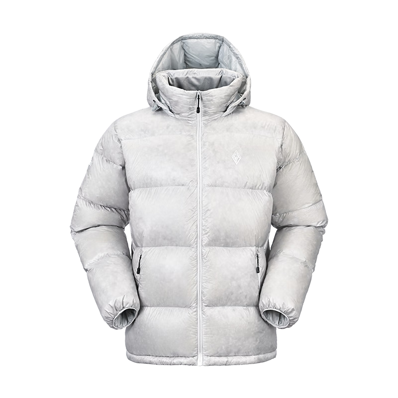 黑冰25秋冬男款鹅绒800蓬高蓬防泼轻量保暖活帽羽绒服F8620MJ 橘色 M