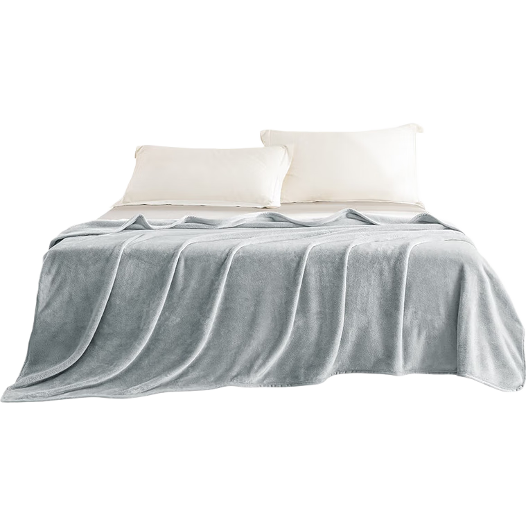 京东京造 撸猫毯 810g法兰绒空调毯简约纯色毯沙发午睡盖毯小灰灰150x200cm