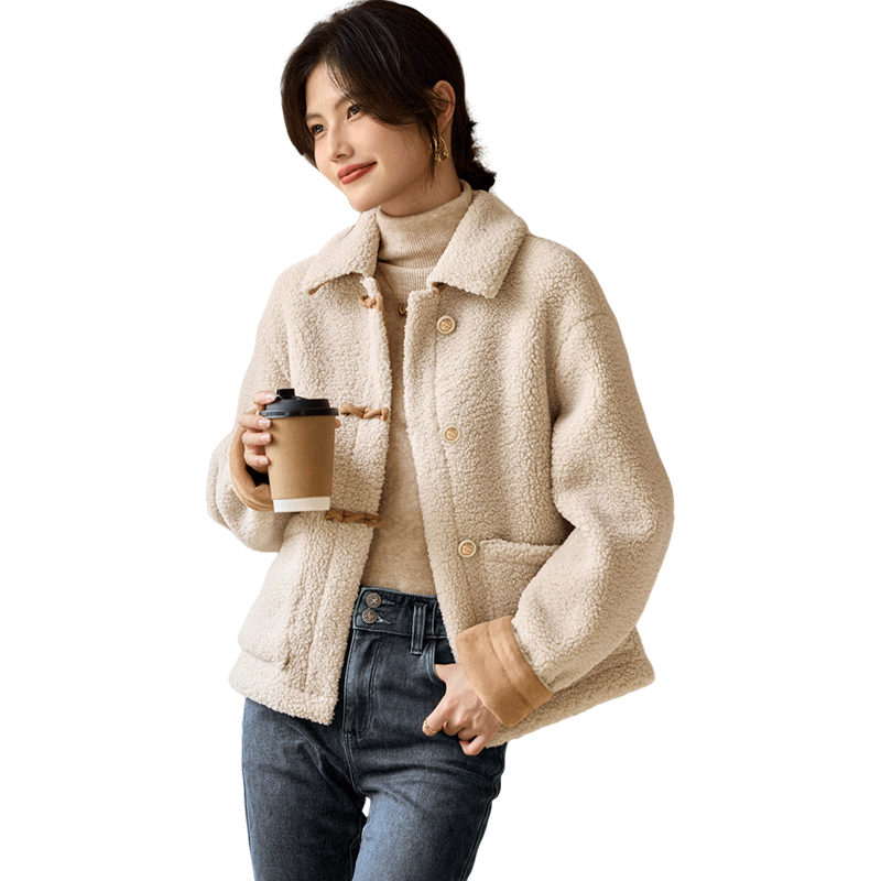 尚静甜美减龄仿羊羔毛外套冬季小个子厚实保暖皮毛一体 L