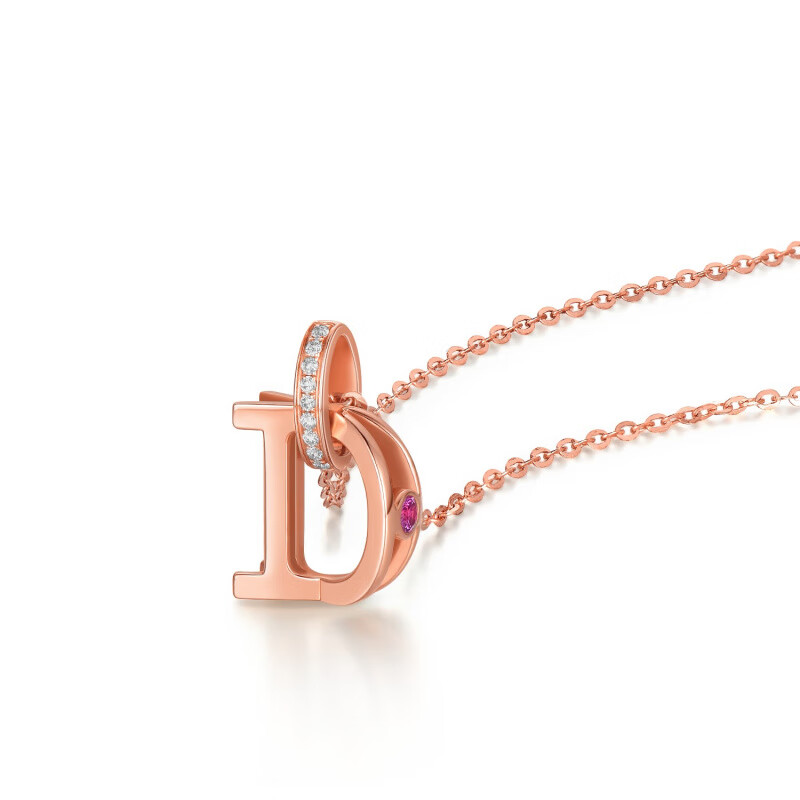 I Do誓言系列18K金钻金项链珠宝石项链 18K金钻石项链