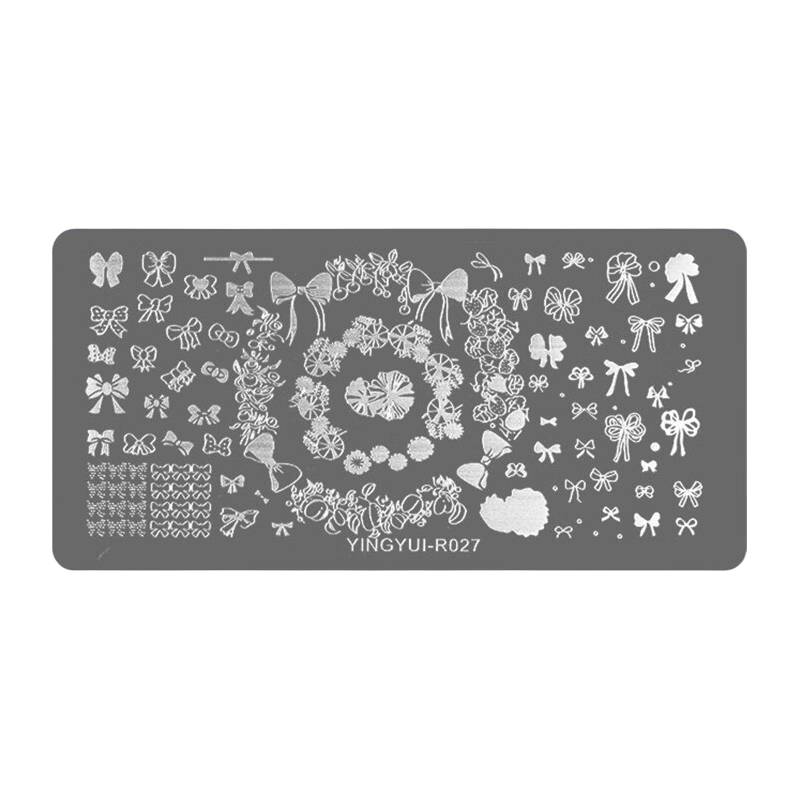  AMDMG 蕾丝蝴蝶花卉竹子图案 美甲印花模具