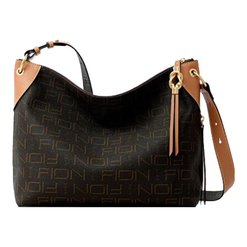 菲安妮（FION）2025老花托特包大容量女包通勤复古单肩斜挎包