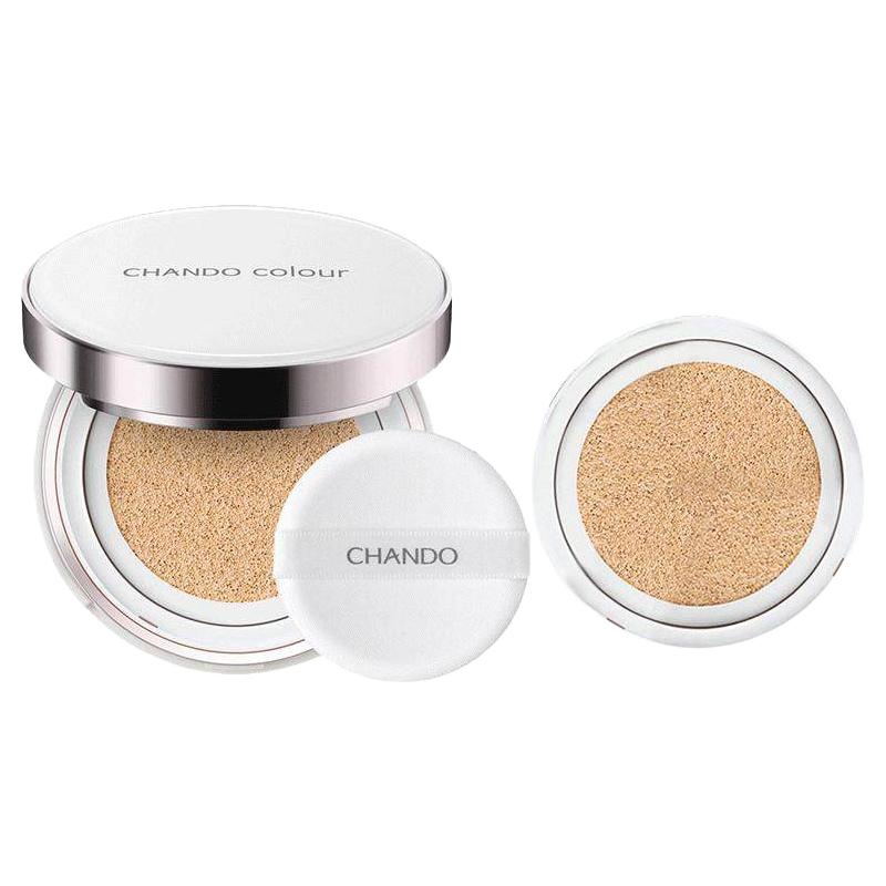 自然堂 CHANDO雪润晶采裸透气垫霜提亮肤色遮瑕气垫 2号色柔粉色14g*2