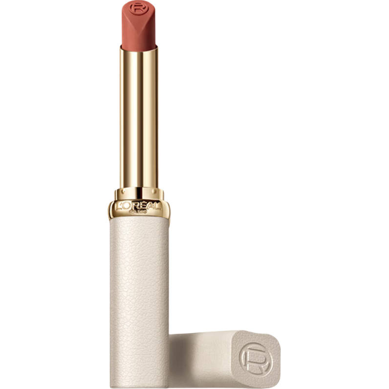 巴黎欧莱雅 L'OREAL PARIS欧莱雅白管口红195冷奶杏 木质奶杏哑光显白唇膏奶茶新年送