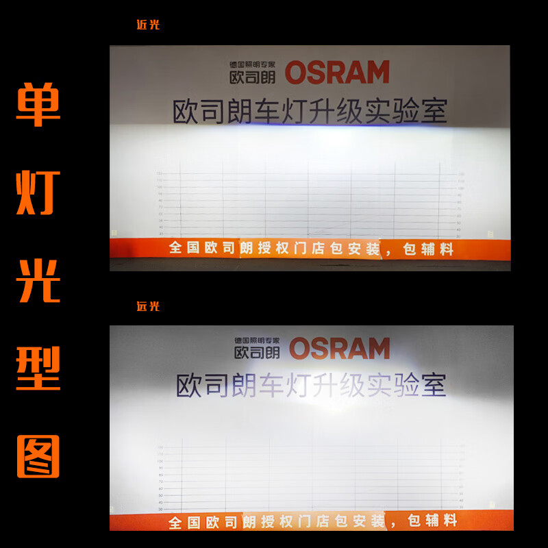 欧司朗新品超透镜汽车LED蜓式复眼双光透镜改装套装 远近一体带透镜大灯 【欧司朗开天虎】LED蜓式四复眼方形4近10远/对