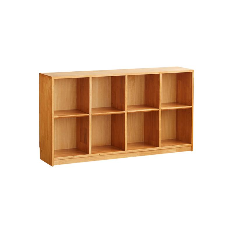 实木书柜组合矮柜落地樱桃木色格子柜榫卯抽屉储物柜书架一体