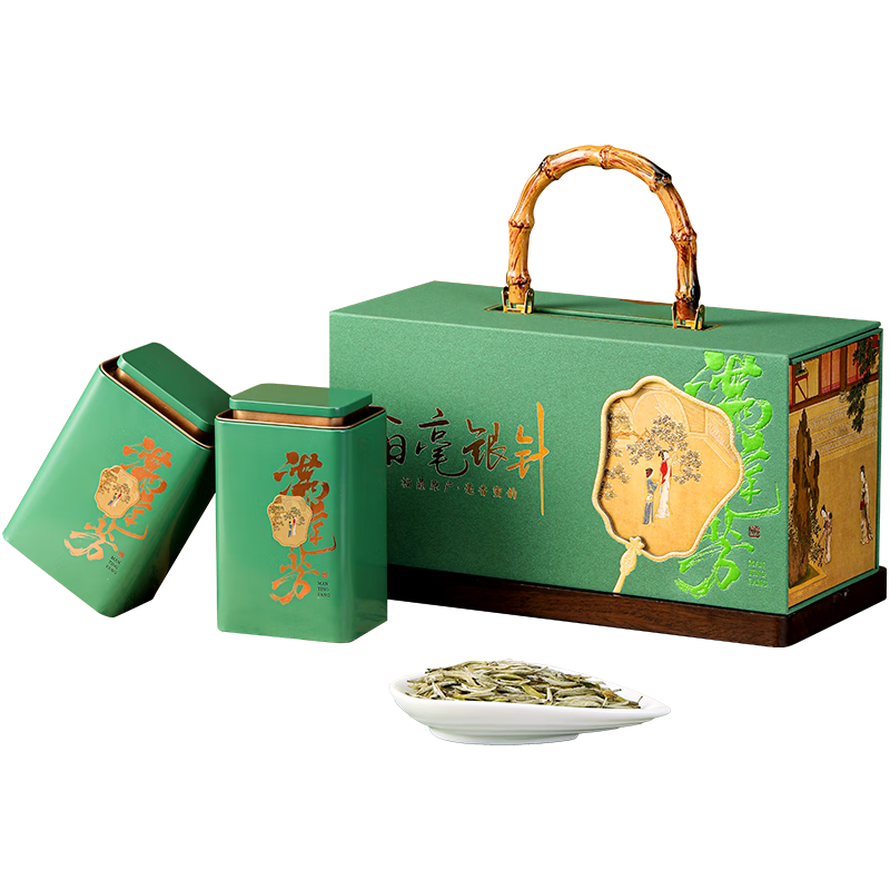 七春 白茶礼盒 特级白毫银针200g福鼎茶叶4罐装收藏年货节 【尊享茶礼】白毫银针 200g*1盒