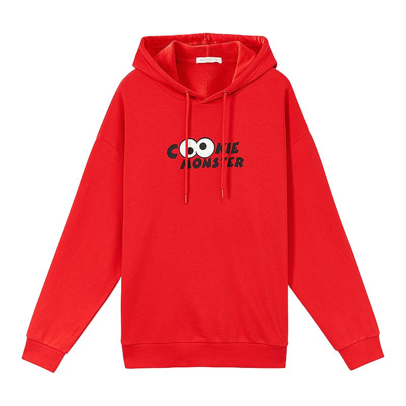 美特斯邦威卫衣迪士尼IP系列圆领百搭舒适套头衫连帽拼接印花上衣