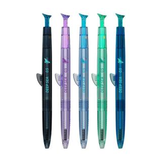 点石文具 点石制笔店深海舱巨齿鲨双珠顺滑速干按动中性笔用考试签字刷题练字水性圆珠笔黑笔0146