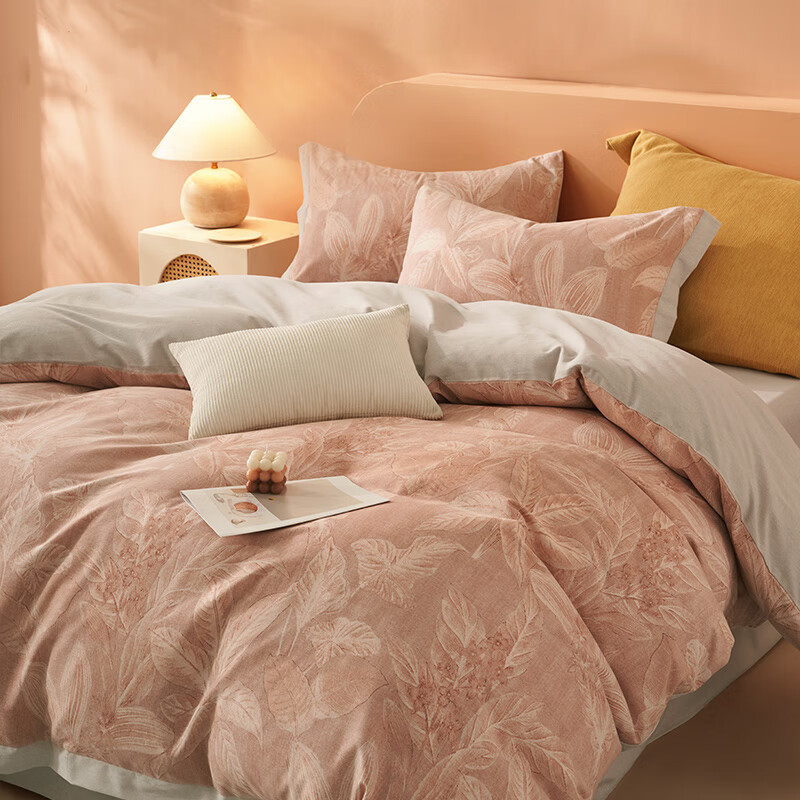 水星家纺百丽丝套件 秋冬磨毛套件三/四件套居家床单被套床上用品 森屿(全棉磨毛&不易掉毛） 1.2米床 床单款 （被套150*210cm）