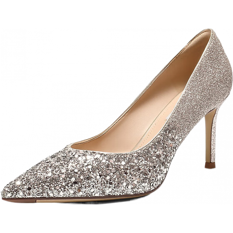 百丽（Belle）精致细闪高跟单鞋女2026春优雅浅口单鞋BDAY7AQ6 粉色 37 (235mm)