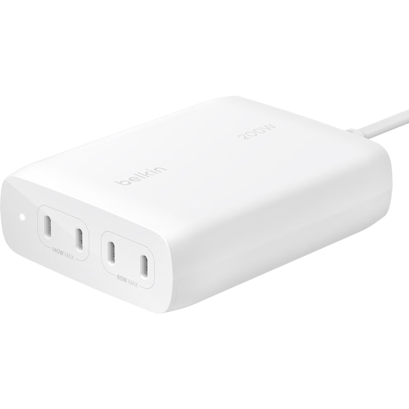  belkin/贝尔金 PD3.1快充 氮化镓充电器 Type-C充电头  四Type-C口 线充套装 200W