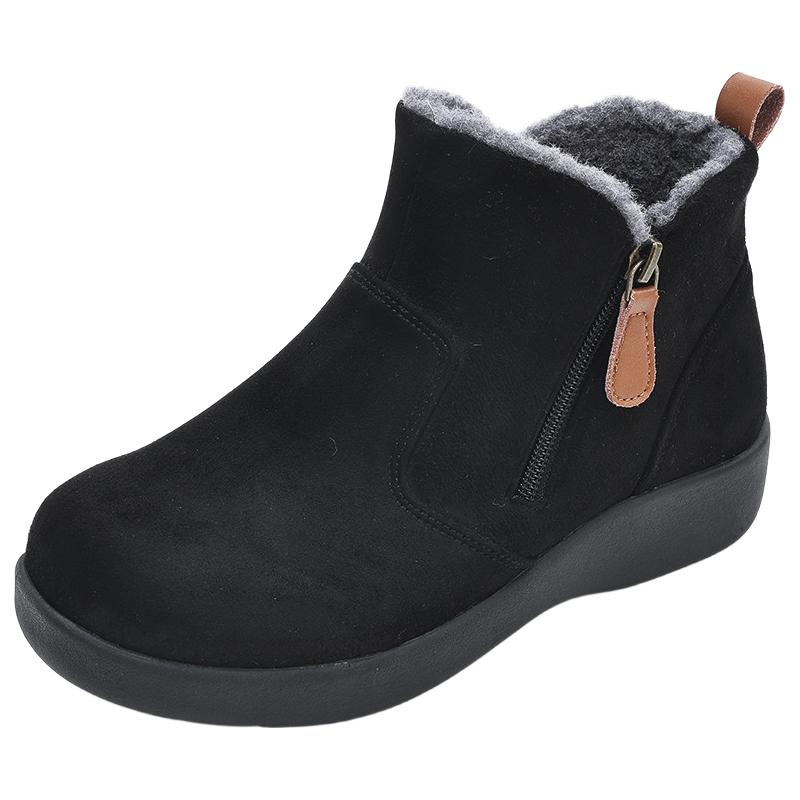 Pansy 日本雪地靴女加绒加厚保暖羊毛短靴妈妈棉鞋高帮冬季女鞋