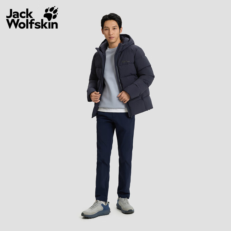 jackWolfskin狼爪25秋冬GAPPONPLATZ男款700蓬鸭绒休闲羽绒服外套A66105 深海军蓝/C0413 3XL 充绒量：263g