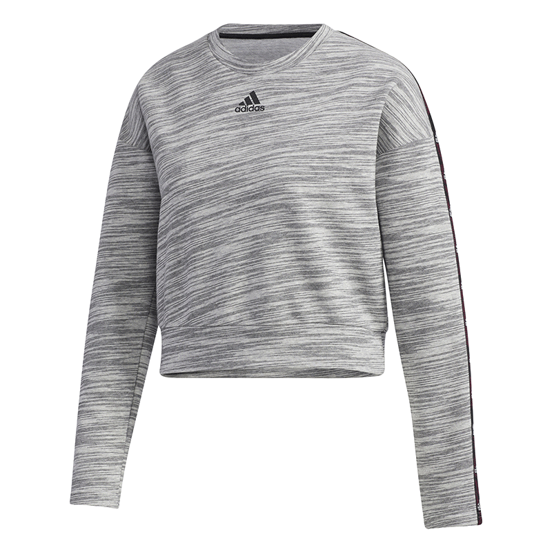 阿迪达斯 adidas卫衣女装W E TPE SWT圆领串标运动保暖套头衫短卫衣