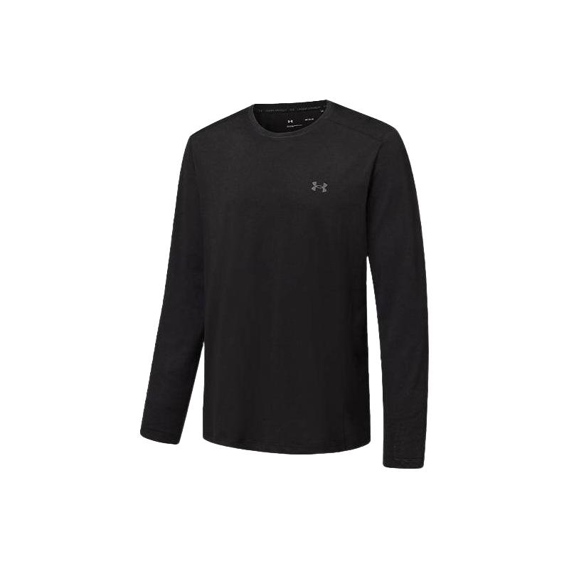 安德玛2025秋季弹力长袖速干衣登山轻柔T恤男士圆领上衣