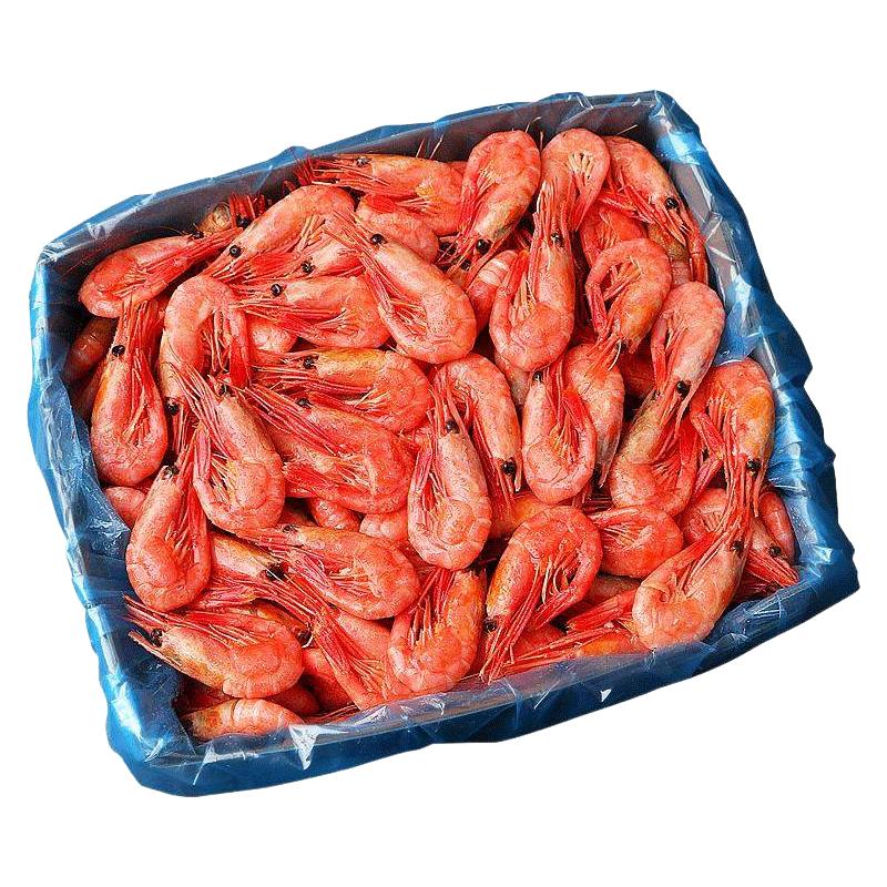 北极虾新鲜甜虾刺身冰虾大虾超大带籽头籽腹籽北极熊海鲜水产鲜活