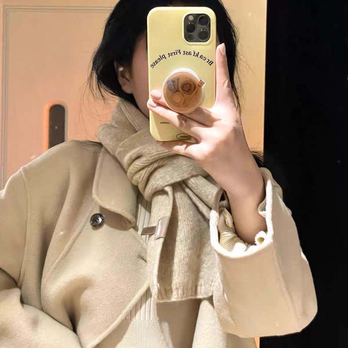 女士围巾纯色针织百搭韩系ins高级感氛围感护颈保暖防风围脖