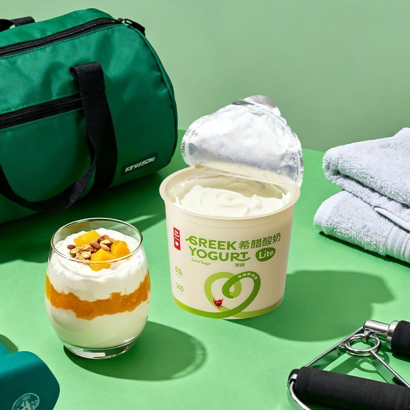 乐纯希腊酸奶限糖原味酸奶400g*2桶Lite零脂肪高蛋白酸奶