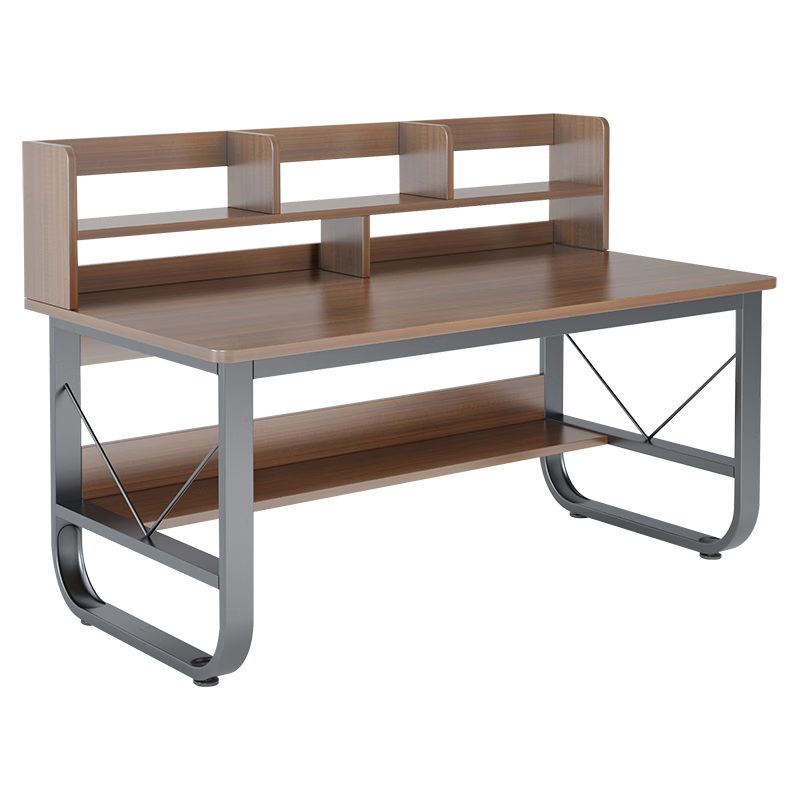 木匠印记电脑桌家用书架一体简易书桌写字办公现代台式电脑桌子简易电脑桌 补贴：拉丝黑橡木色100cm