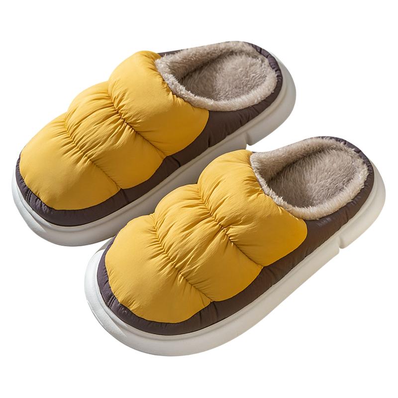 保暖棉拖鞋女加厚毛绒2025冬季室内防水防滑厚底不臭脚居家用男