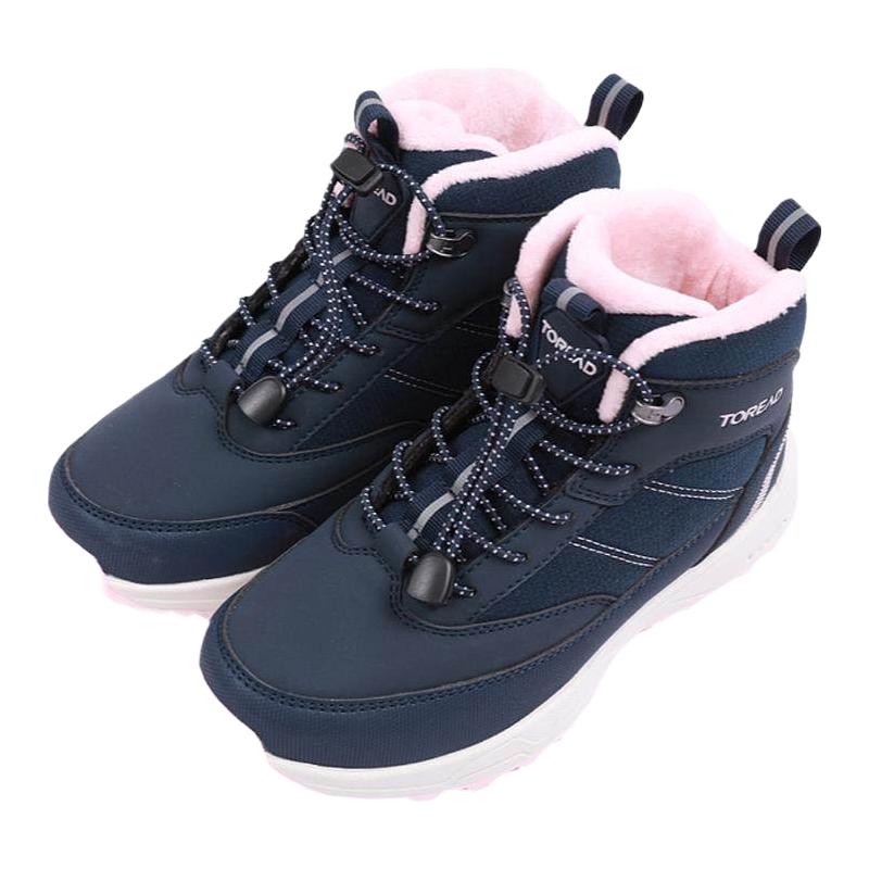 探路者儿童徒步鞋 2025年冬季男女童运动鞋加绒保暖防滑童鞋