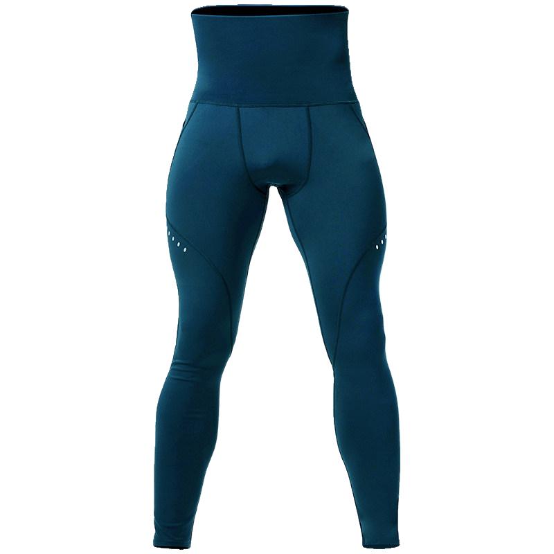 健身压缩紧身裤男冬加绒高腰保暖裤跑步训练长裤收腹鲨鱼裤瑜伽裤