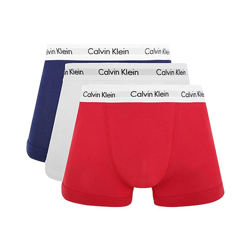 Calvin Klein凯文克莱CK男士平角裤内裤3条装底裤男款