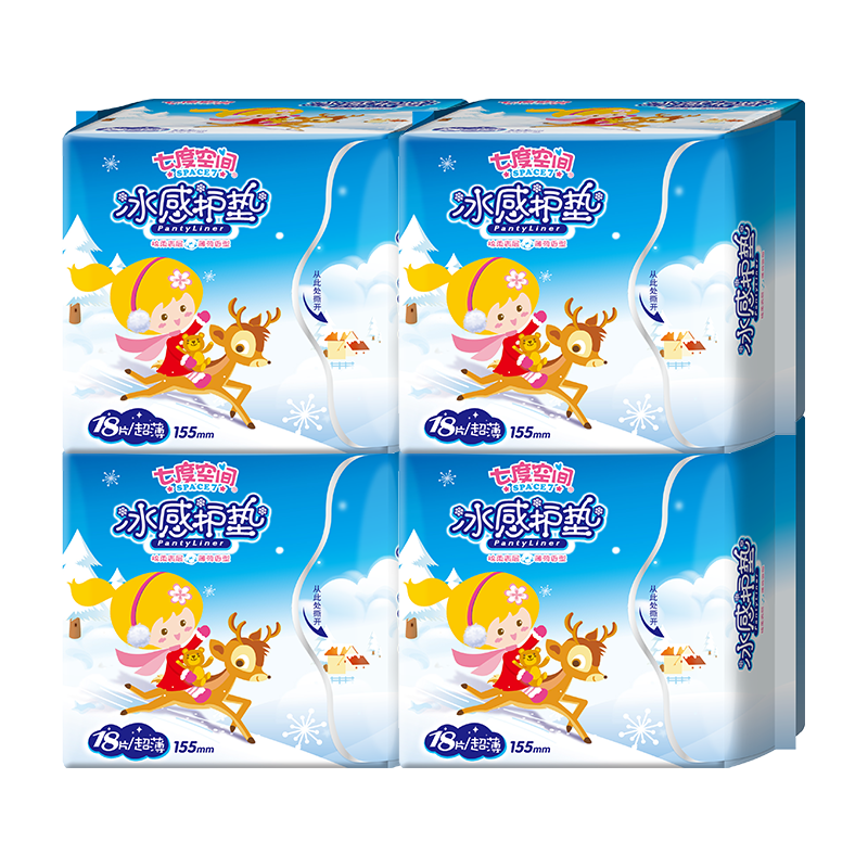  SPACE7/七度空间 纯棉表层 女士护垫  15.5cm*72片