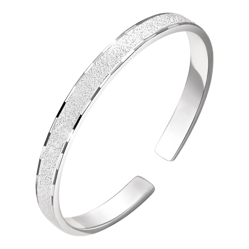 周大生千千晚星足银手镯银满天星磨砂手饰新年 足银千千晚星 约25.3g