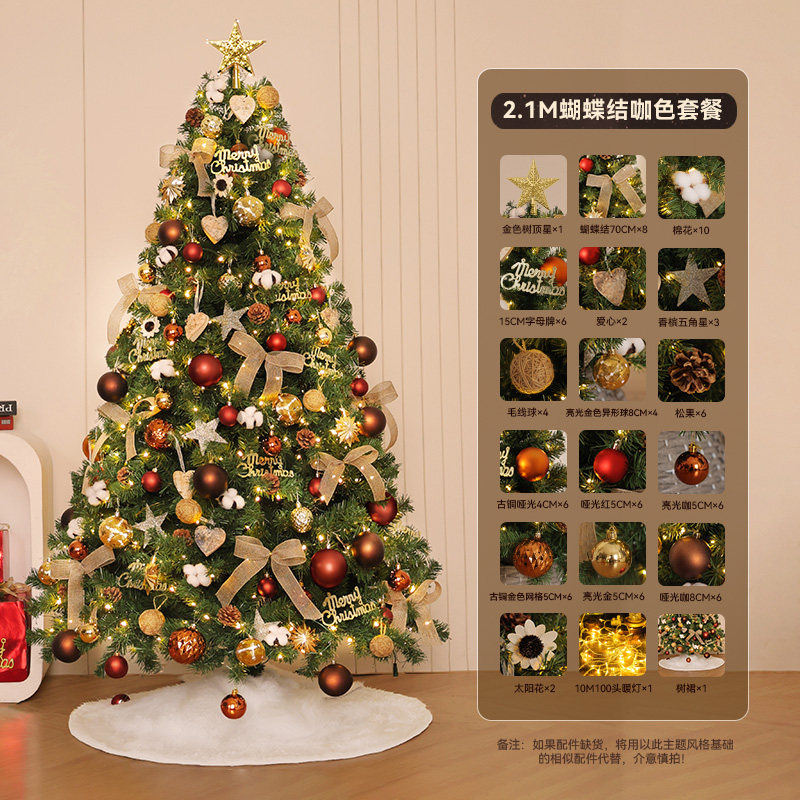 圣诞树家用大型高级感圣诞节装饰2025客厅diy摆件场景布置品