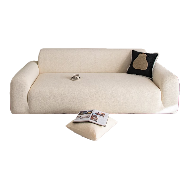 无印良品沙发套冬季加厚毛绒沙发罩全包万能套直排沙发套罩防猫抓保护套 简绒-象牙白 【拍大一码尺寸|弹力全包防猫抓】 单人位 【适用长90-140cm】