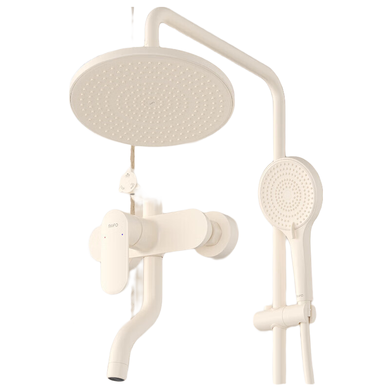  日丰卫浴 RIIFO卫浴 淋浴花洒套装 奶白色增压花洒全套卫浴浴室淋浴喷头
