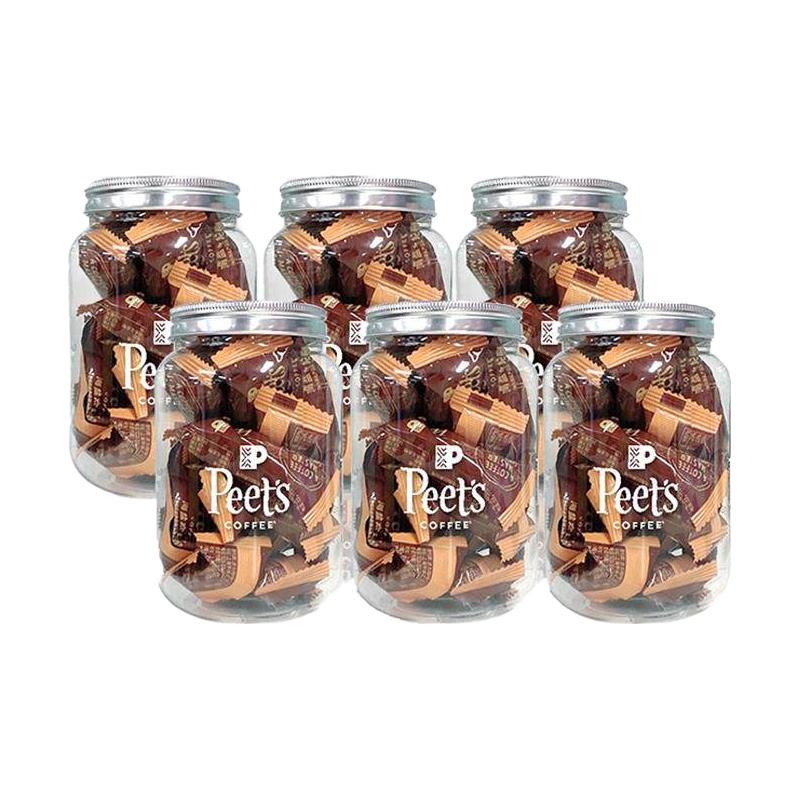 Peets皮爷咖啡海盐太妃糖法式杏仁果仁焦糖独立包装罐装105g*6罐