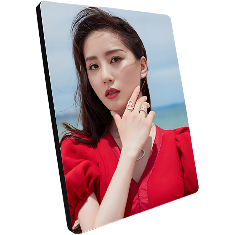 世纪开元 全家福洗照片摆台冲印相片 水晶版画创意框摆台烤晶瓷 婚纱照放大挂墙 亮面16英寸