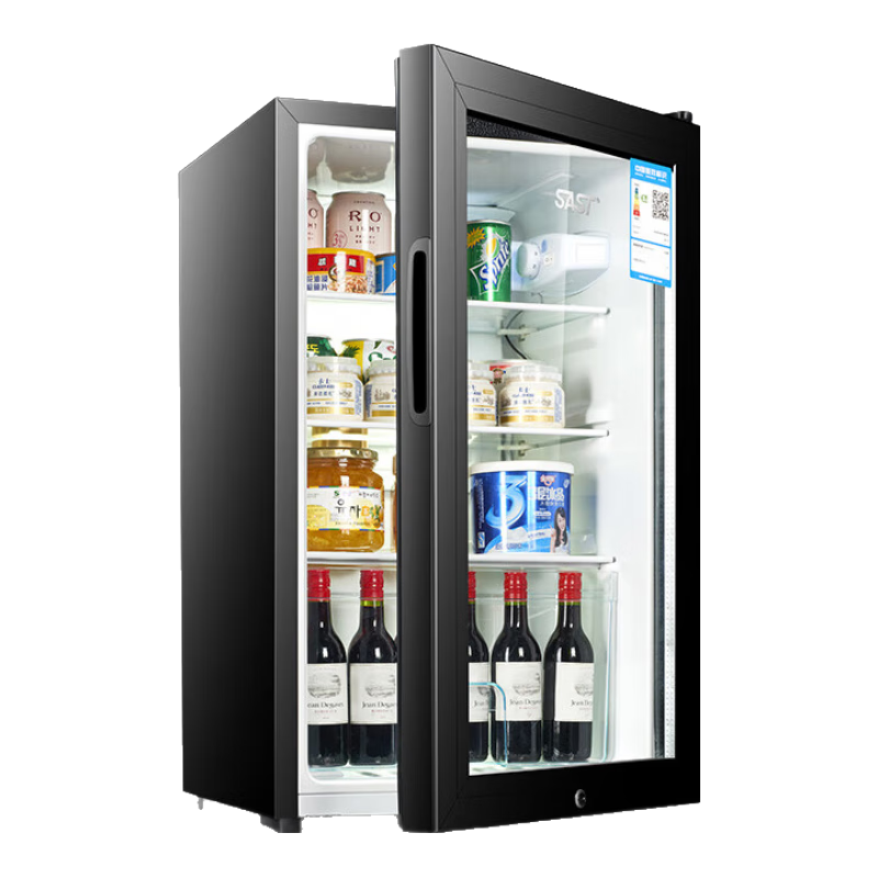  SAST/先科 恒温保鲜 红酒柜+蓝光灯+锁  90L 白
