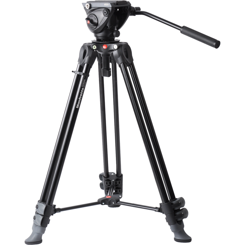  Manfrotto/曼富图 MVK500AM 液压摄像云台双管摄像三脚架套装