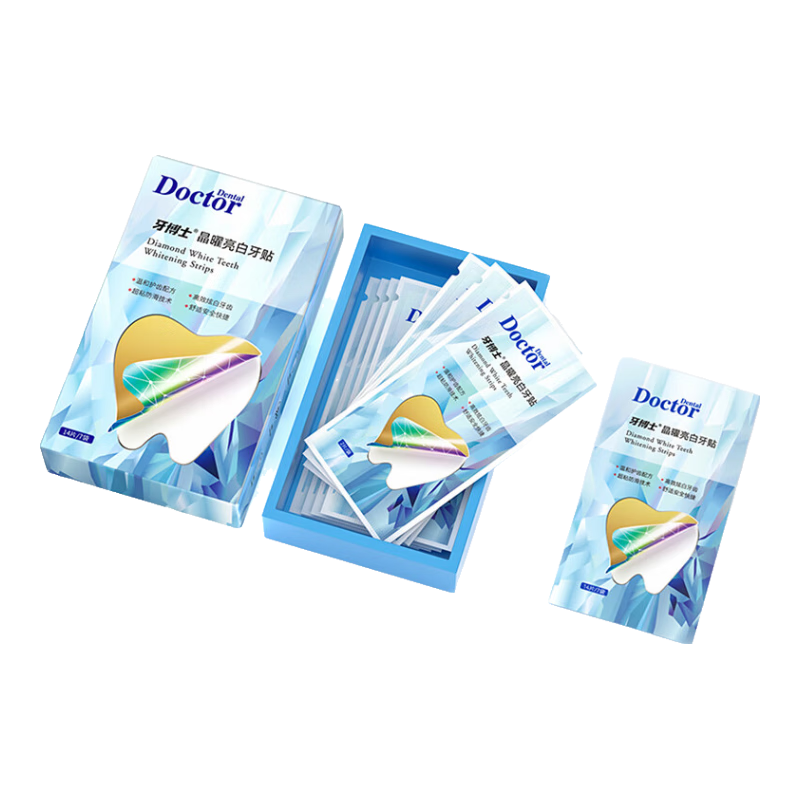 牙博士晶曜亮白牙贴美白无酒精温和不酸牙去牙黄牙渍舒适焕亮护齿不费劲 【新人尝鲜】14片/7袋