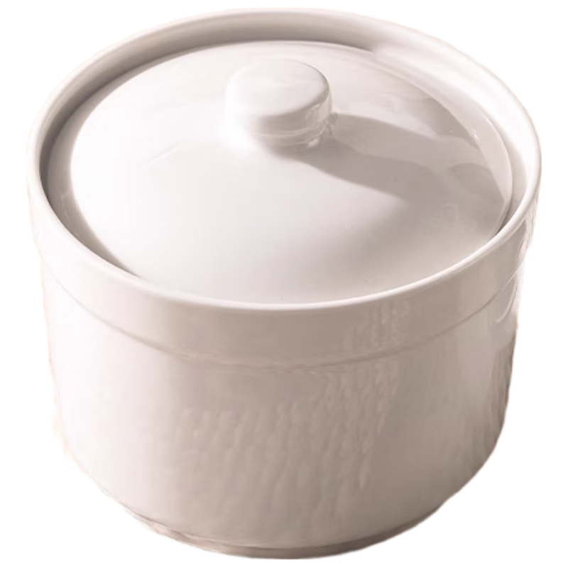 德明陶瓷炖盅瓦罐汤碗隔水小炖盅内胆蒸蛋粥燕窝食品级盅罐带盖