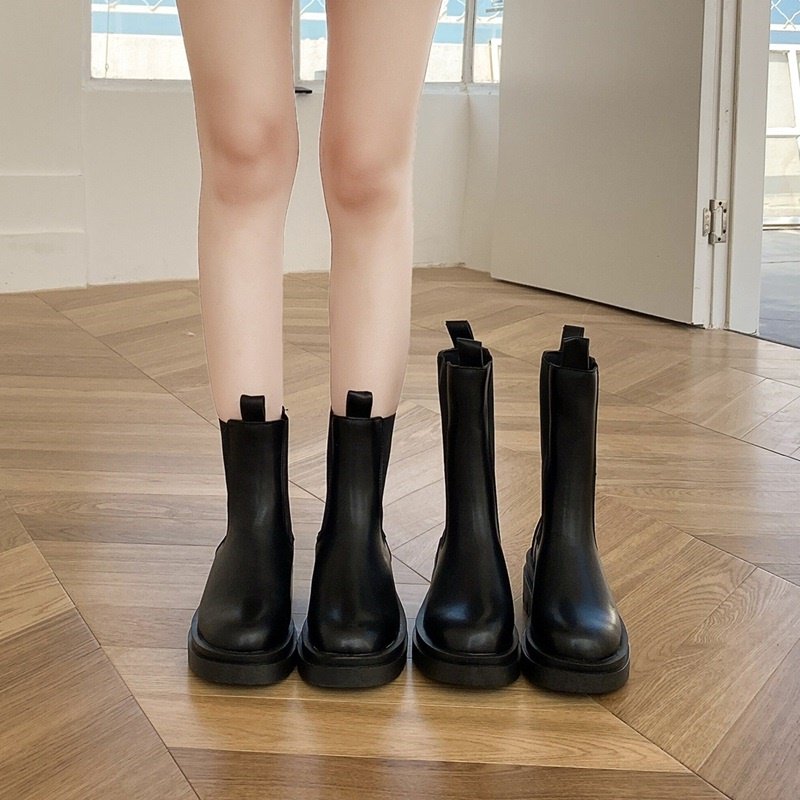 马丁靴女款短靴女春秋2025靴子中筒靴切尔西靴女靴烟筒靴 38