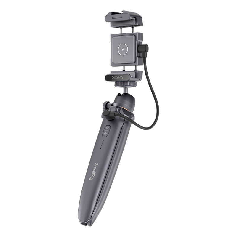 斯莫格 SmallRigET10迷你三脚架小型iPhone手机无线充电手持便携自拍杆三角支架3108 太空灰