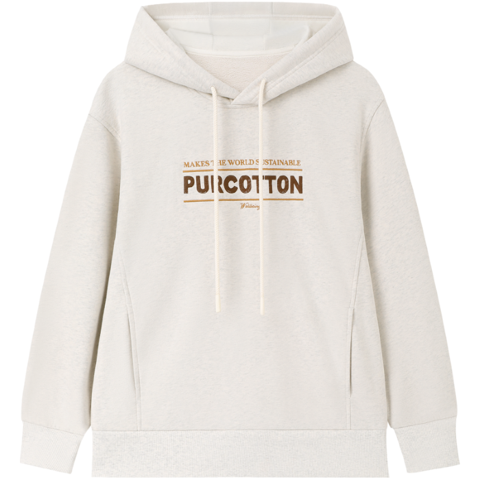 全棉时代 冬季女士加厚抓绒卫衣 宽松休闲连帽款 舒适不束缚